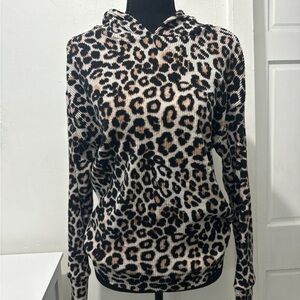 Leopard Print Women's Hoodie Top